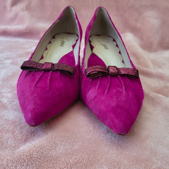 Miss L Fire 'Marilyn' Pointed Toe Suede Stiletto Fuchsia Pink Size 41 / 10 - Picture 6 of 11